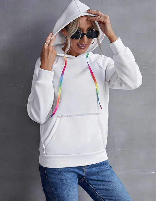 Load image into Gallery viewer, Ivy Lane Contrast Stitching Drawstring Raglan Sleeve Hoodie
