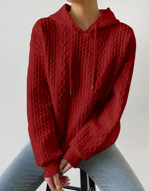Load image into Gallery viewer, Drawstring Drop Shoulder Long Sleeve Hoodie
