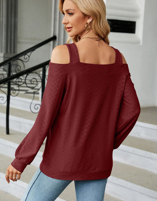Load image into Gallery viewer, Cold Shoulder Square Neck Cutout Blouse
