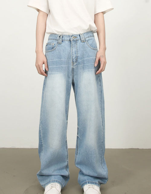 Load image into Gallery viewer, Men's Mid Rise Wide Leg Jeans with Pockets

