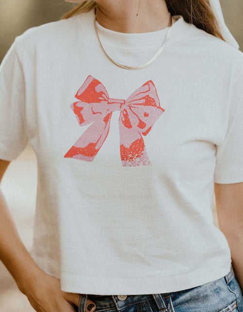 Load image into Gallery viewer, Bow Round Neck Short Sleeve T-Shirt

