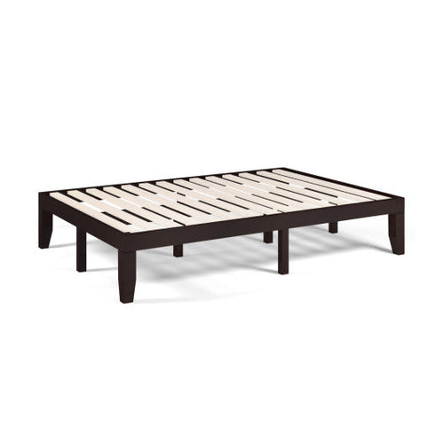 Load image into Gallery viewer, 14 Inch Full Size Wood Platform Bed Frame with Wood Slat Support-Brown
