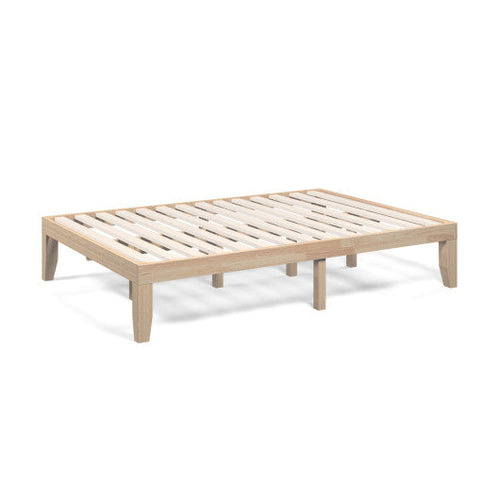 Load image into Gallery viewer, 14 Inch Full Size Wood Platform Bed Frame with Wood Slat Support-Natural

