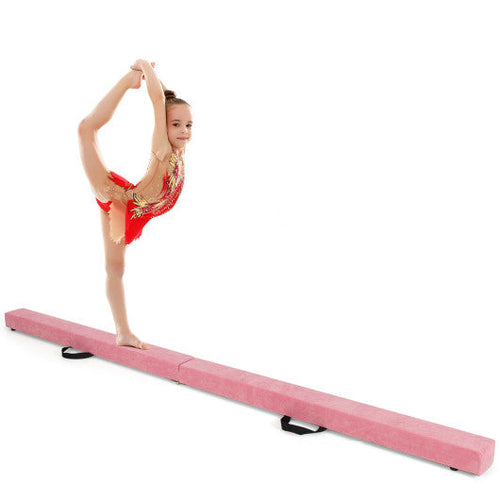Load image into Gallery viewer, 7 Feet Folding Portable Floor Balance Beam with Handles for Gymnasts-Pink

