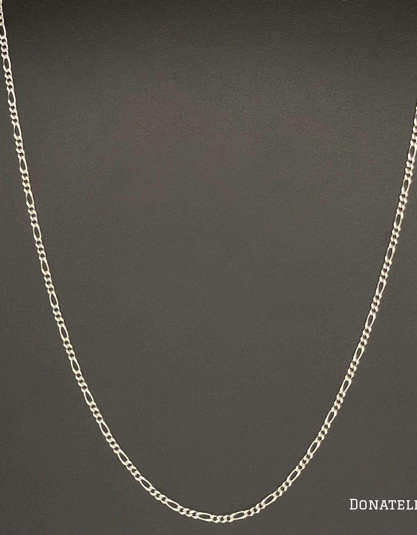 Sterling Silver 925 Figaro Link Chain 1.7MM, 16"-24", Figaro Link Chain Necklace, Italian Made Sterling Silver 925 Unisex Chain by Donatello Gian