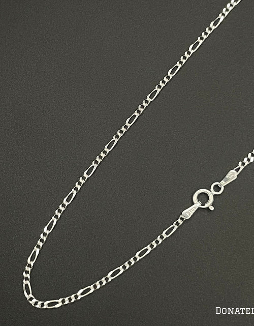 Load image into Gallery viewer, Sterling Silver 925 Figaro Link Chain 1.7MM, 16"-24", Figaro Link Chain Necklace, Italian Made Sterling Silver 925 Unisex Chain by Donatello Gian
