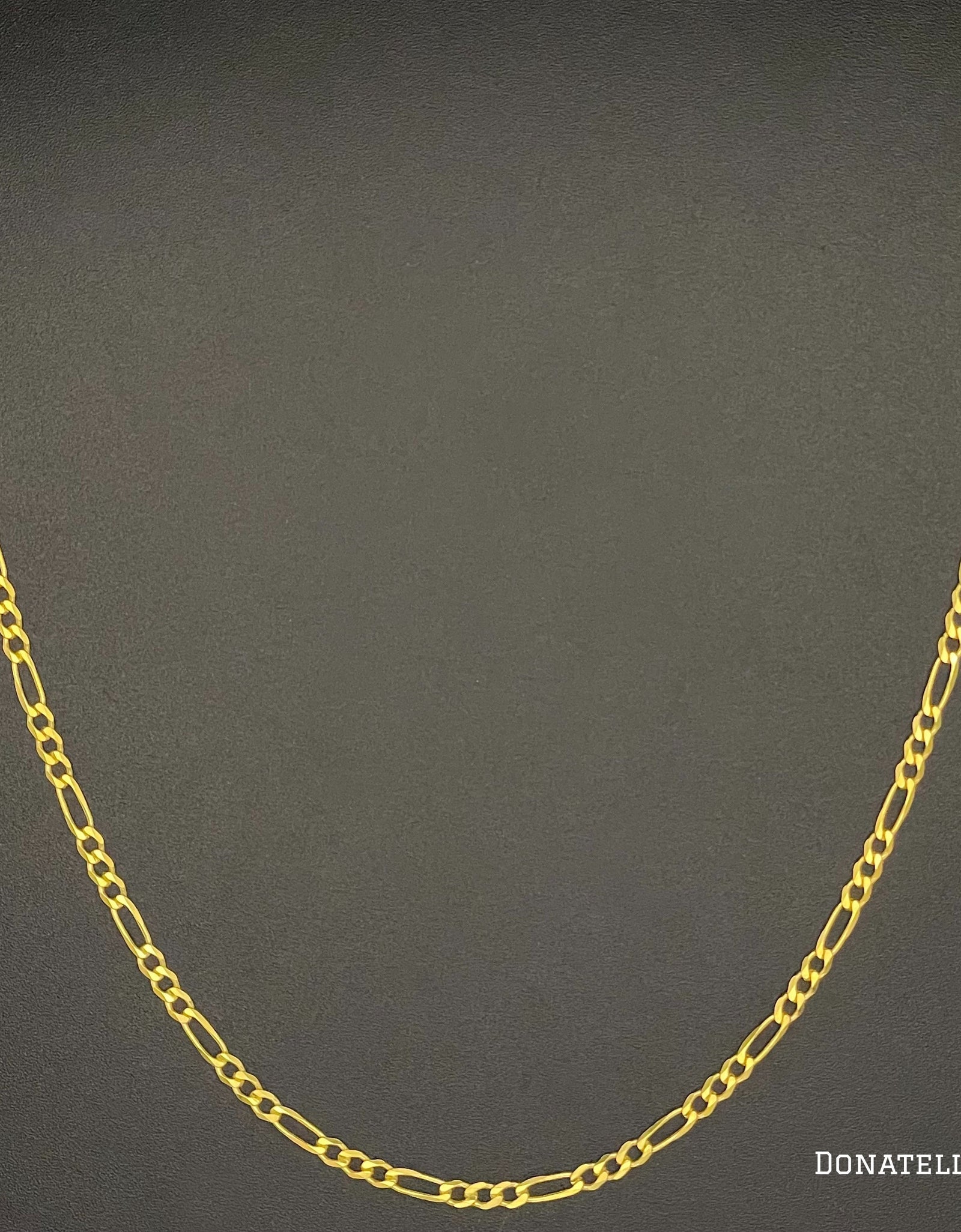 Sterling Silver 925 Figaro Link Chain 2.5MM, 16"-24", Figaro Chain Necklace, 14K Yellow Gold Plated Italian Made Sterling Silver 925 Unisex Chain by Donatello Gian