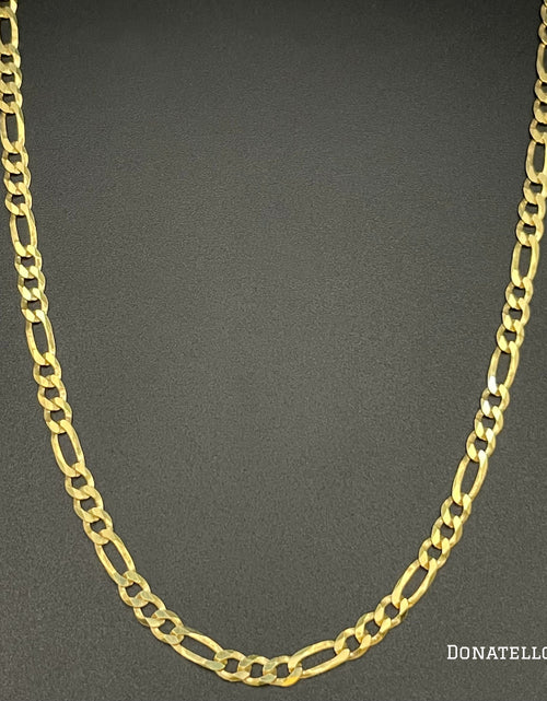 Load image into Gallery viewer, Sterling Silver 925 Figaro Link Chain 3.5MM, 16"-24", Figaro Chain Necklace, 14K Yellow Gold Plated Italian Made Sterling Silver 925 Unisex Chain by Donatello Gian
