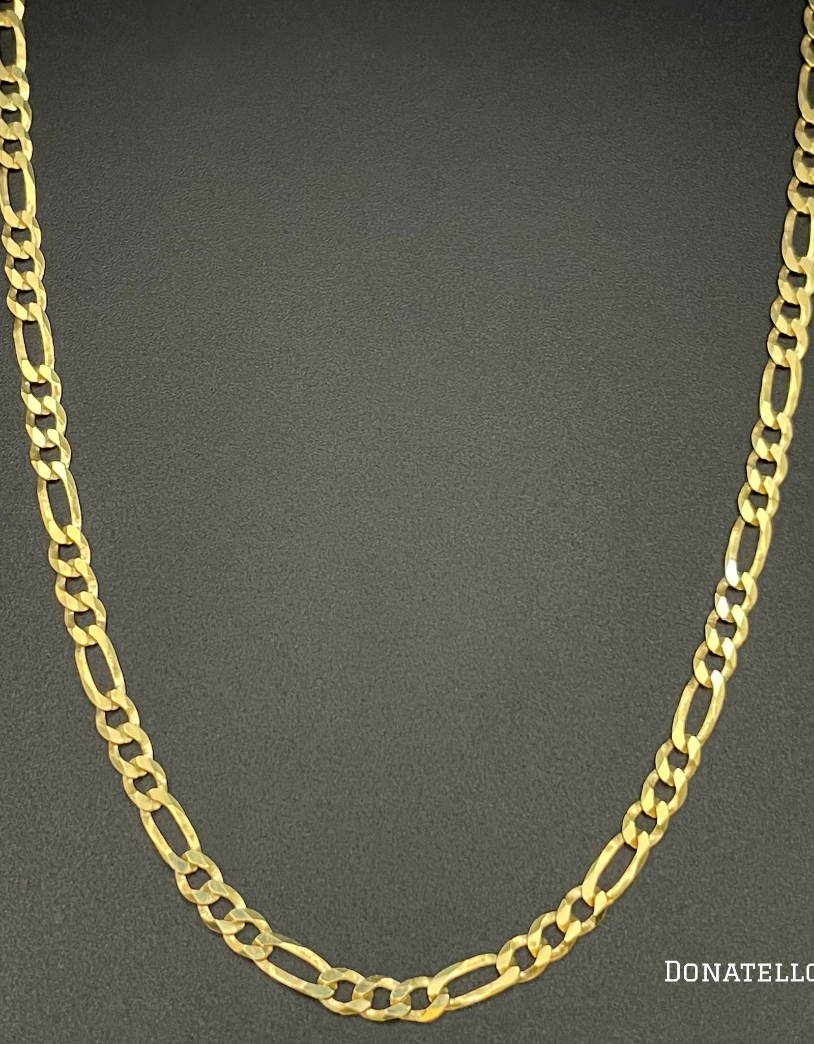 Sterling Silver 925 Figaro Link Chain 3.5MM, 16"-24", Figaro Chain Necklace, 14K Yellow Gold Plated Italian Made Sterling Silver 925 Unisex Chain by Donatello Gian