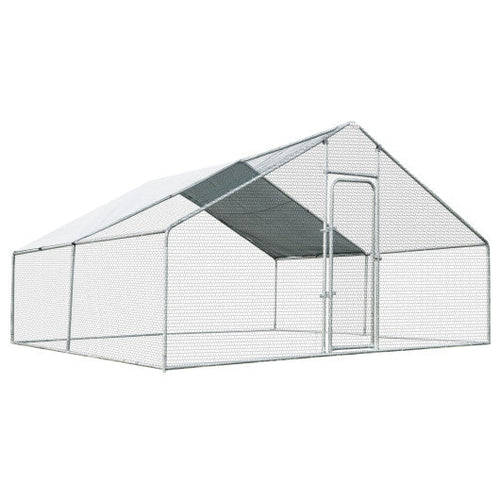 Load image into Gallery viewer, 13 x 13 Feet Walk-in Chicken Coop with Waterproof Cover for Outdoor Backyard Farm
