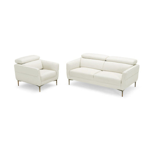 Load image into Gallery viewer, Modern Couched Sofa set with Adjustable Headrest-White
