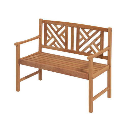 Load image into Gallery viewer, 2-Person Wooden Outdoor Bench with Cozy Armrest and Backrest
