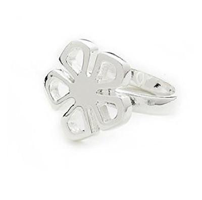 Load image into Gallery viewer, Designer Inspired 925 Sterling Silver Plated Flower 'Fleur' Ring by Liberty Charms USA
