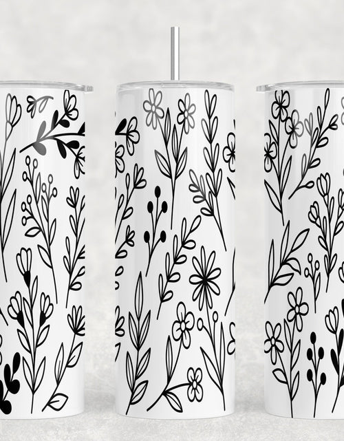 Load image into Gallery viewer, Floral - 20 oz Steel Skinny Tumbler - Optional Blue Tooth Speaker - Speaker Color will Vary by Rowdy Ridge Co
