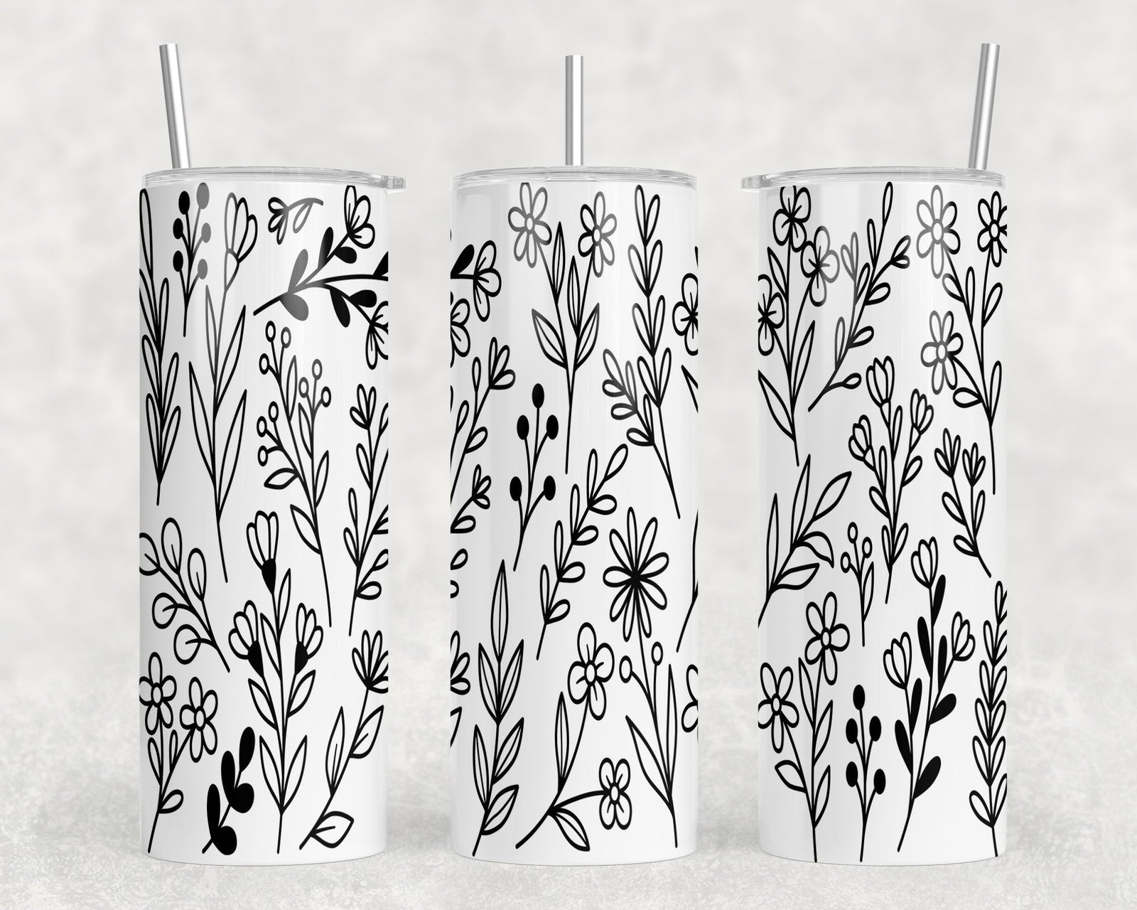 Floral - 20 oz Steel Skinny Tumbler - Optional Blue Tooth Speaker - Speaker Color will Vary by Rowdy Ridge Co