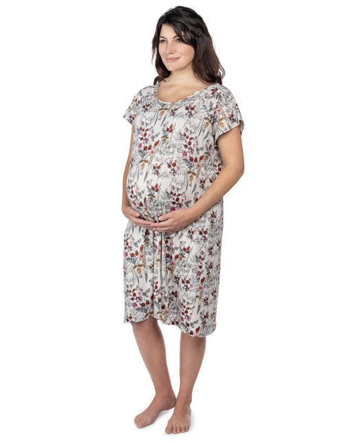 Load image into Gallery viewer, Floral Mommy Labor and Delivery Nursing Hospital Gown by Three Little Tots
