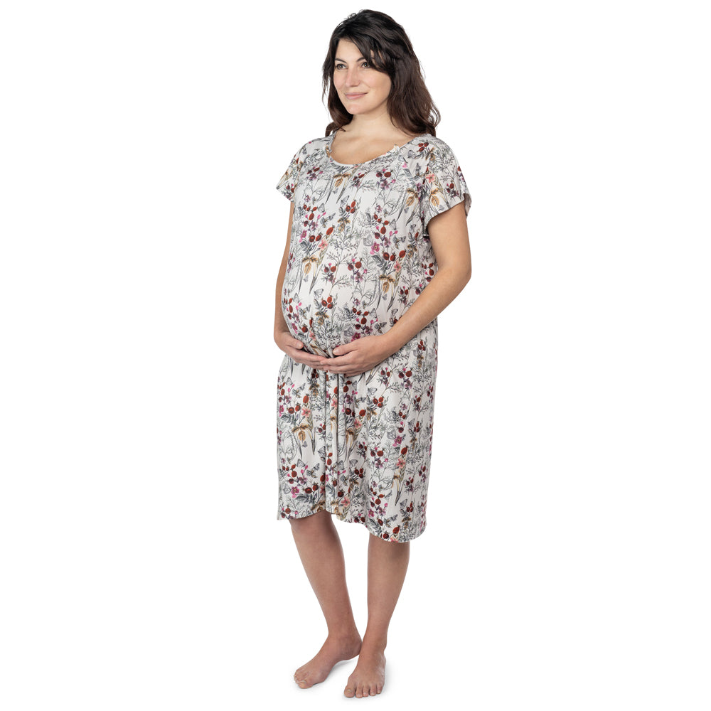 Floral Mommy Labor and Delivery Nursing Hospital Gown by Three Little Tots