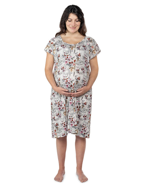 Load image into Gallery viewer, Floral Mommy Labor and Delivery Nursing Hospital Gown by Three Little Tots

