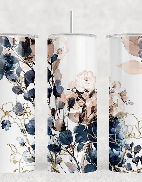 Load image into Gallery viewer, Floral|Skinny Tumbler|Optional Bluetooth Speaker| Speaker Color Varies by Rowdy Ridge Co
