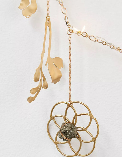 Load image into Gallery viewer, Flower of Life Healing Crystal Grid Garland with String Lighting by Ariana Ost
