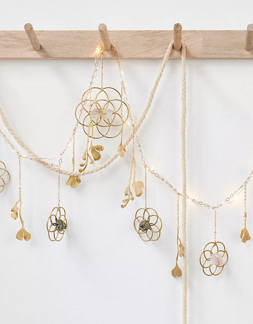 Load image into Gallery viewer, Flower of Life Healing Crystal Grid Garland with String Lighting by Ariana Ost

