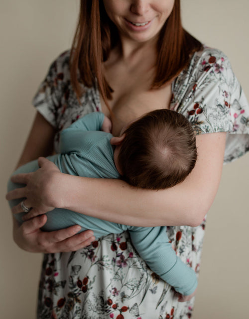 Load image into Gallery viewer, Floral Mommy Labor and Delivery Nursing Hospital Gown by Three Little Tots
