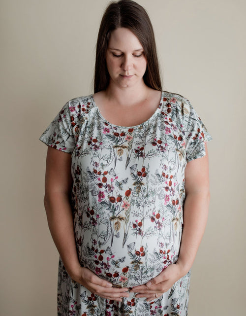 Load image into Gallery viewer, Floral Mommy Labor and Delivery Nursing Hospital Gown by Three Little Tots
