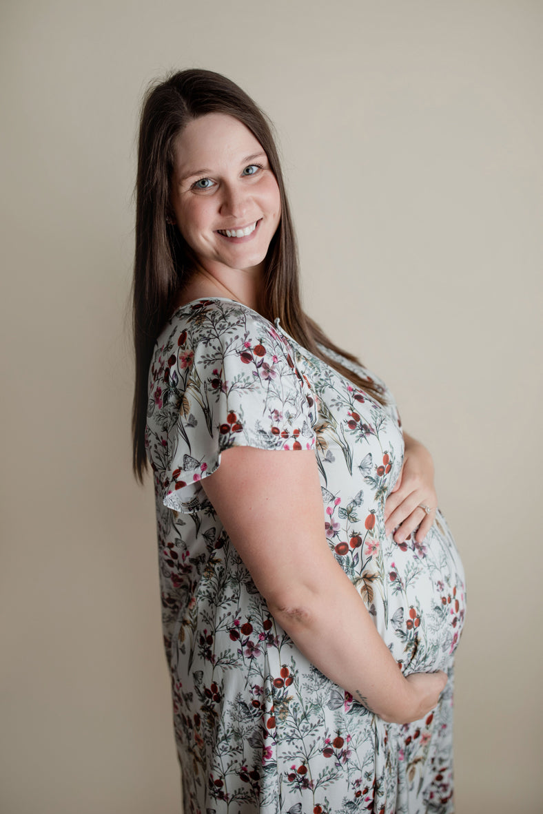 Floral Mommy Labor and Delivery Nursing Hospital Gown by Three Little Tots