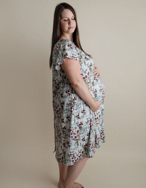 Load image into Gallery viewer, Floral Mommy Labor and Delivery Nursing Hospital Gown by Three Little Tots
