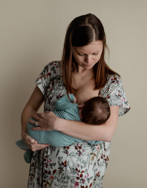 Load image into Gallery viewer, Floral Mommy Labor and Delivery Nursing Hospital Gown by Three Little Tots
