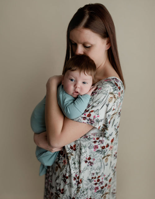 Load image into Gallery viewer, Floral Mommy Labor and Delivery Nursing Hospital Gown by Three Little Tots
