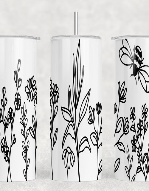 Load image into Gallery viewer, Flowers|Skinny Tumbler|Optional Bluetooth Speaker| Speaker Color Varies by Rowdy Ridge Co

