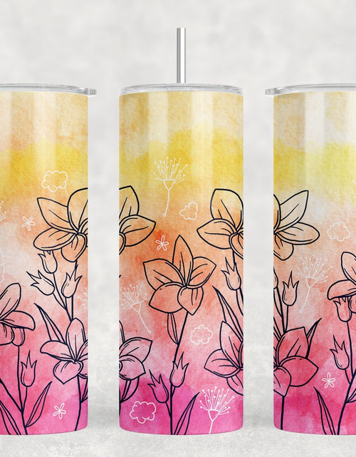 Load image into Gallery viewer, Flowers|Skinny Tumbler|Optional Bluetooth Speaker| Speaker Color Varies by Rowdy Ridge Co
