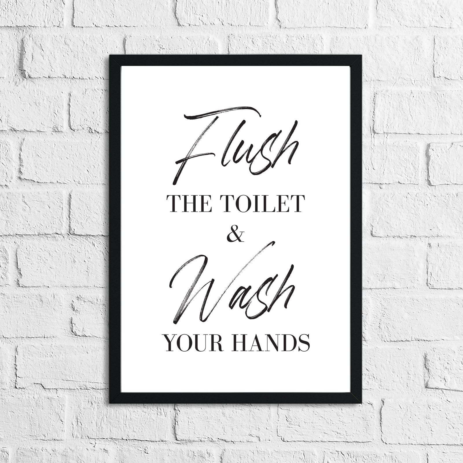 Flush The Toilet & Wash Your Hands Bathroom Wall Decor Print by WinsterCreations™ Official Store