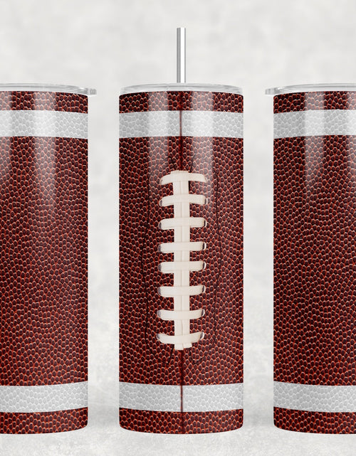 Load image into Gallery viewer, Football  - 20 oz Steel Skinny Tumbler - Optional Blue Tooth Speaker - Speaker Color will Vary by Rowdy Ridge Co
