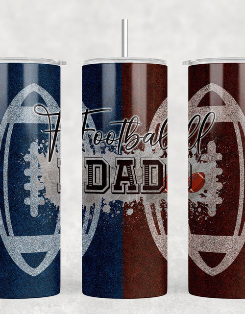 Load image into Gallery viewer, Football Dad|Skinny Tumbler|Optional Bluetooth Speaker| Speaker Color Varies by Rowdy Ridge Co
