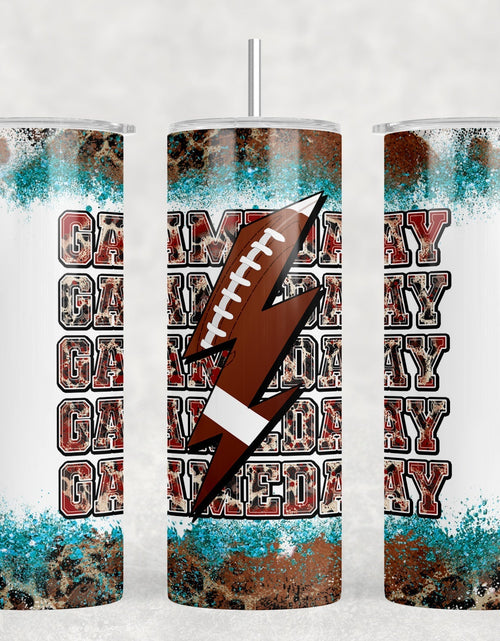 Load image into Gallery viewer, Football Gameday|Skinny Tumbler|Optional Bluetooth Speaker| Speaker Color Varies by Rowdy Ridge Co
