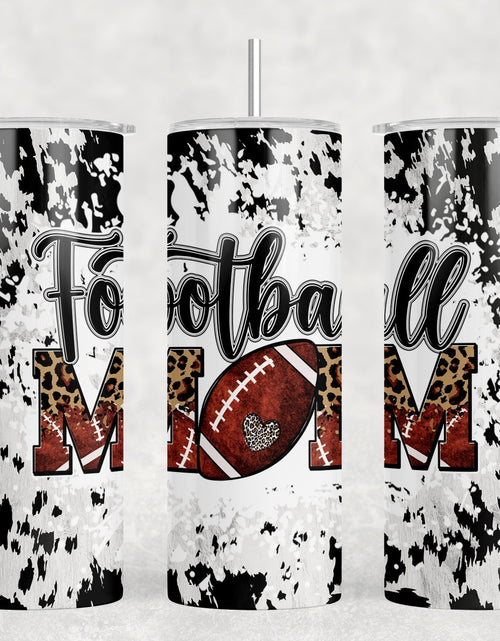 Load image into Gallery viewer, Football Mom Cow Print|Skinny Tumbler|Optional Bluetooth Speaker| Speaker Color Varies by Rowdy Ridge Co
