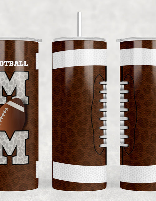 Load image into Gallery viewer, Football Mom Leopard Print - 20 oz Steel Skinny Tumbler - Optional Blue Tooth Speaker - Speaker Color will Vary by Rowdy Ridge Co
