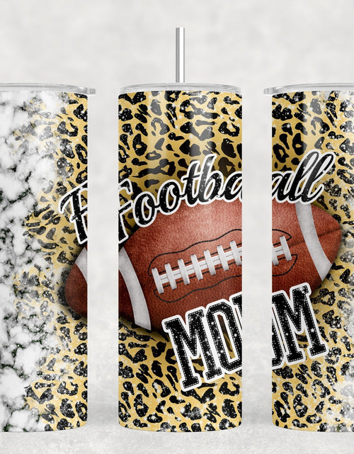 Load image into Gallery viewer, Football Mom Leopard Print - 20 oz Steel Skinny Tumbler - Optional Blue Tooth Speaker - Speaker Color will Vary by Rowdy Ridge Co
