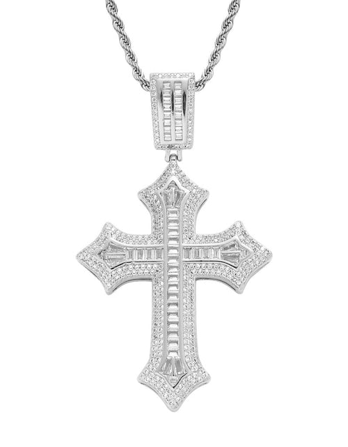 Load image into Gallery viewer, Forever Love Cross Pendant White Gold Plated by Bling Proud | Urban Jewelry Online Store
