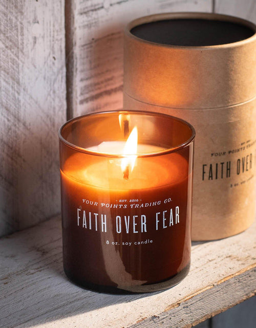 Load image into Gallery viewer, Faith Over Fear 8oz Soy Candle by Four Points Trading Co.
