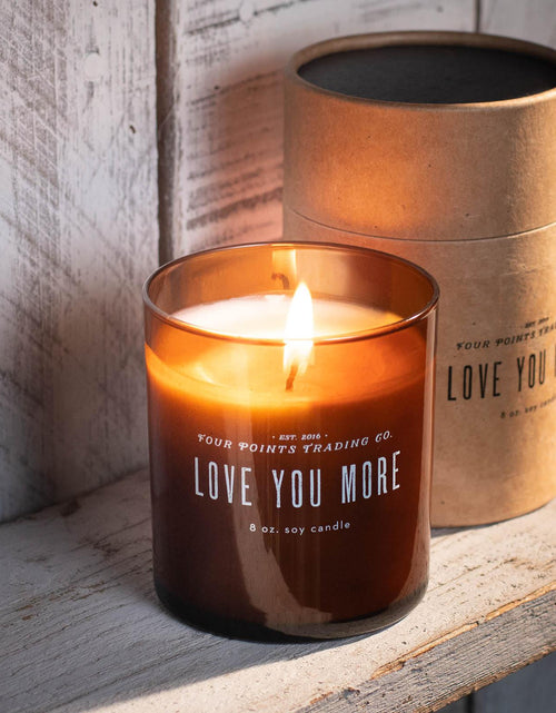 Load image into Gallery viewer, Love You More 8oz Soy Candle by Four Points Trading Co.

