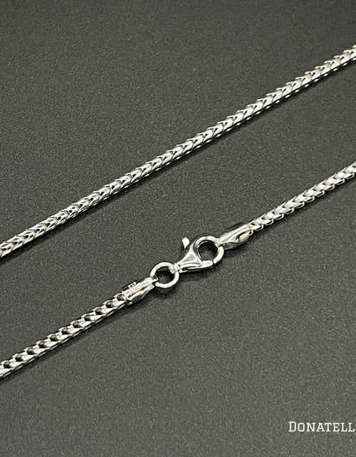 Load image into Gallery viewer, Sterling Silver 925 Round Franco Chain 1.7MM, 16"-24", Square Box Chain Necklace, Italian Made Sterling Silver 925 Unisex Chain by Donatello Gian
