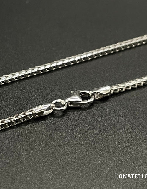 Load image into Gallery viewer, Sterling Silver 925 Round Franco Chain 1.7MM, 16"-24", Square Box Chain Necklace, Italian Made Sterling Silver 925 Unisex Chain by Donatello Gian
