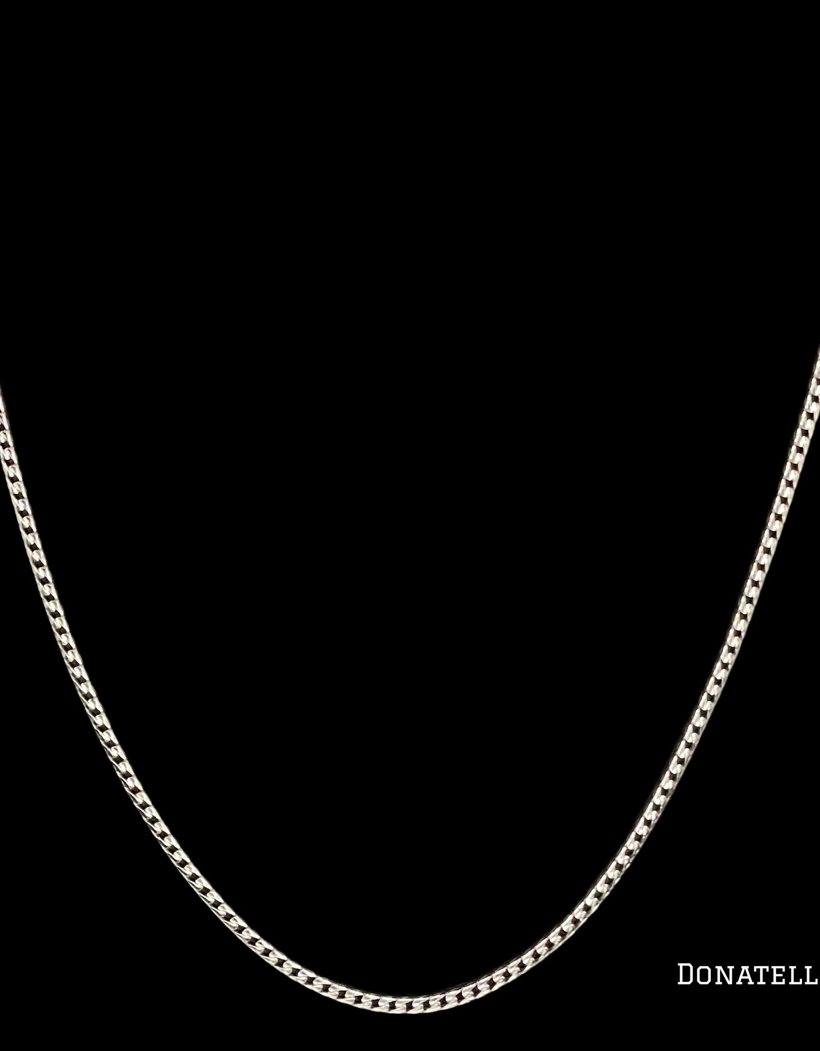 Sterling Silver 925 Round Franco Chain 1.7MM, 16"-24", Square Box Chain Necklace, Italian Made Sterling Silver 925 Unisex Chain by Donatello Gian