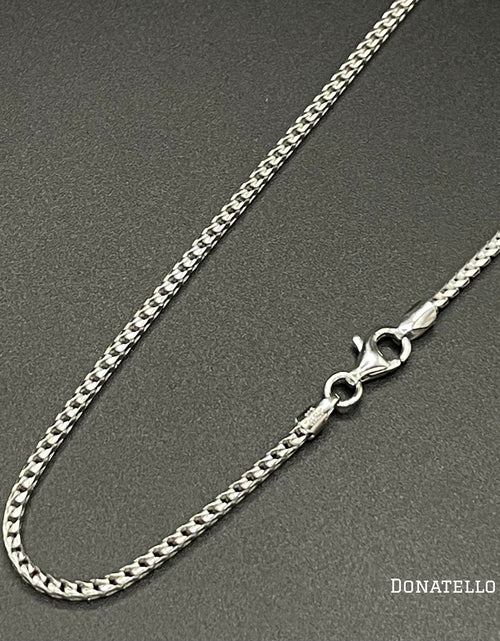 Load image into Gallery viewer, Sterling Silver 925 Round Franco Chain 1.7MM, 16"-24", Square Box Chain Necklace, Italian Made Sterling Silver 925 Unisex Chain by Donatello Gian
