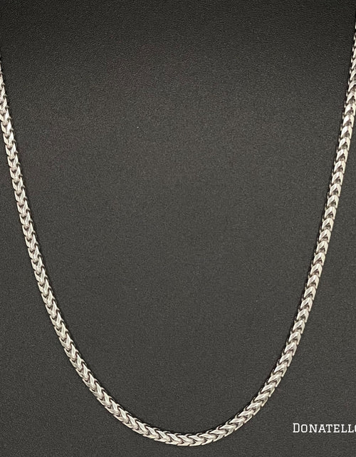 Load image into Gallery viewer, Sterling Silver 925 Franco Chain 2.5MM, 16"-24", Square Box Chain Necklace, Italian Made Sterling Silver 925 Unisex Chain by Donatello Gian
