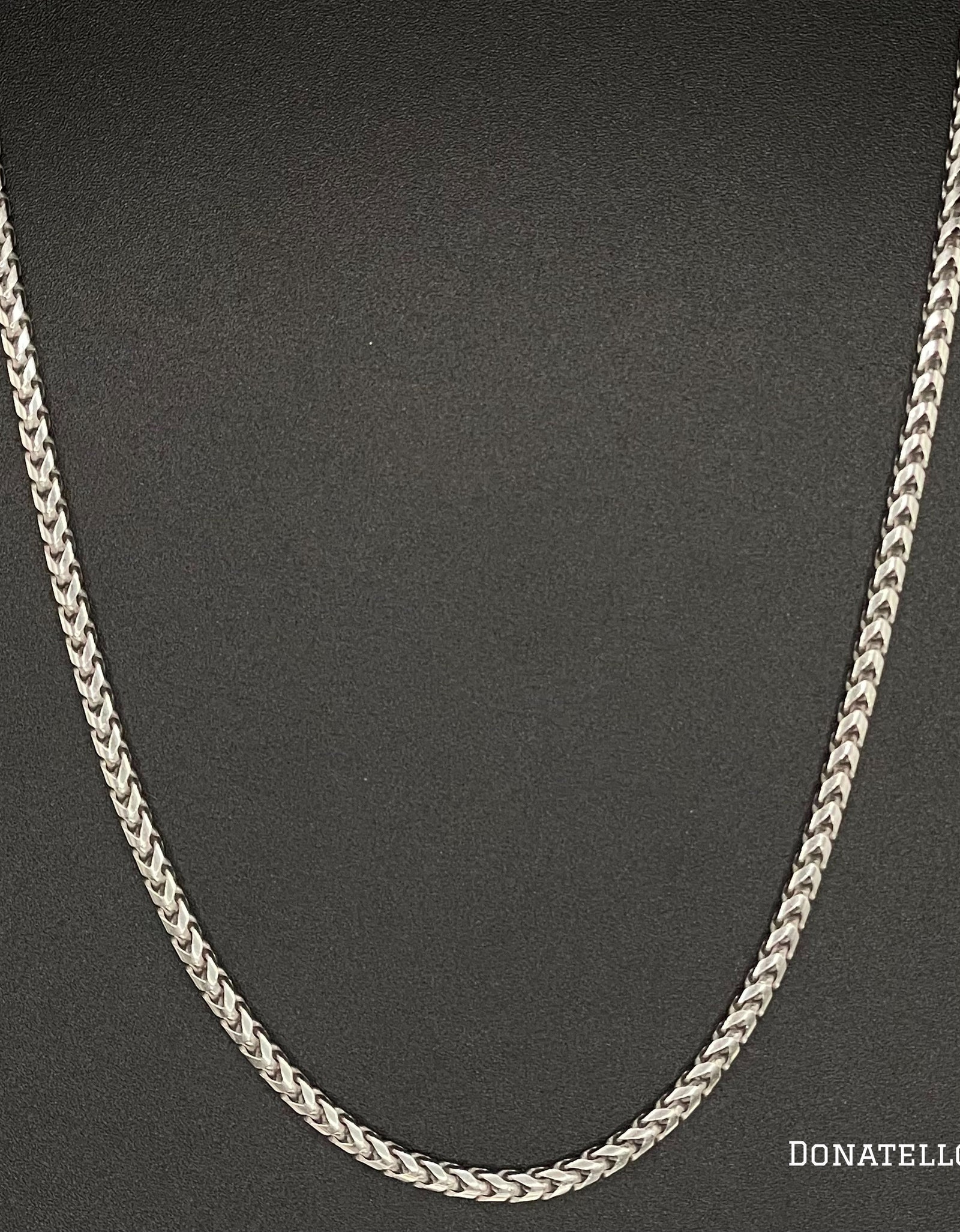 Sterling Silver 925 Franco Chain 2.5MM, 16"-24", Square Box Chain Necklace, Italian Made Sterling Silver 925 Unisex Chain by Donatello Gian