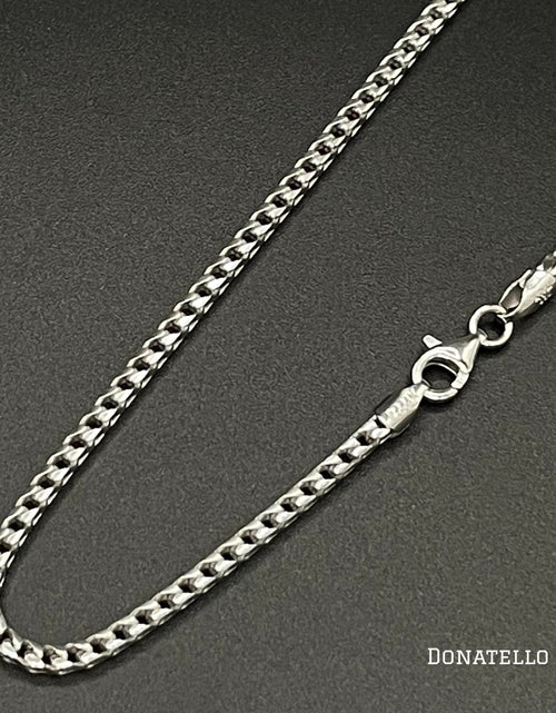 Load image into Gallery viewer, Sterling Silver 925 Franco Chain 2.5MM, 16"-24", Square Box Chain Necklace, Italian Made Sterling Silver 925 Unisex Chain by Donatello Gian

